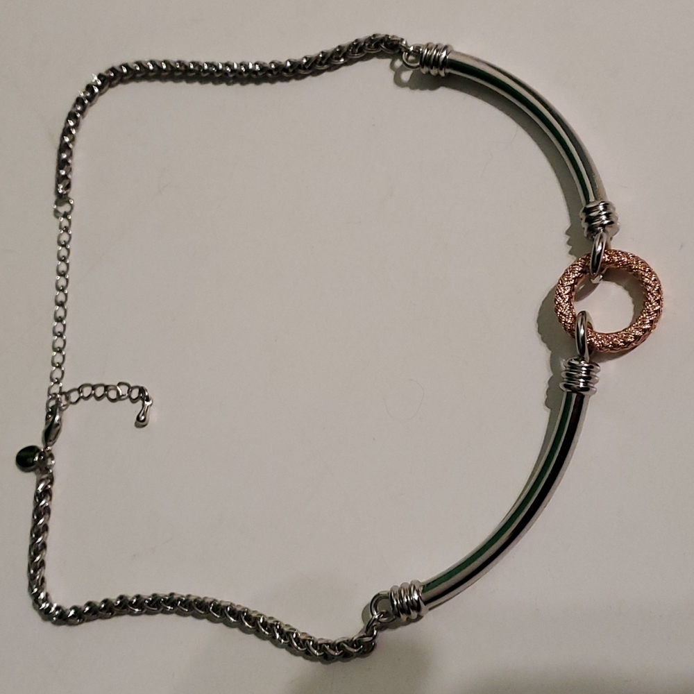 Lia Sophia 2 tone hoop and bar necklace